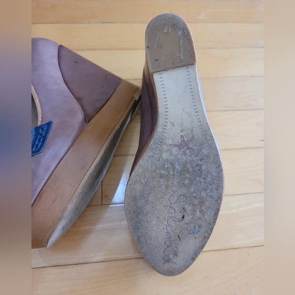 Tan and Navy Color Block Wedges size 8.5 - Picture 7 of 8